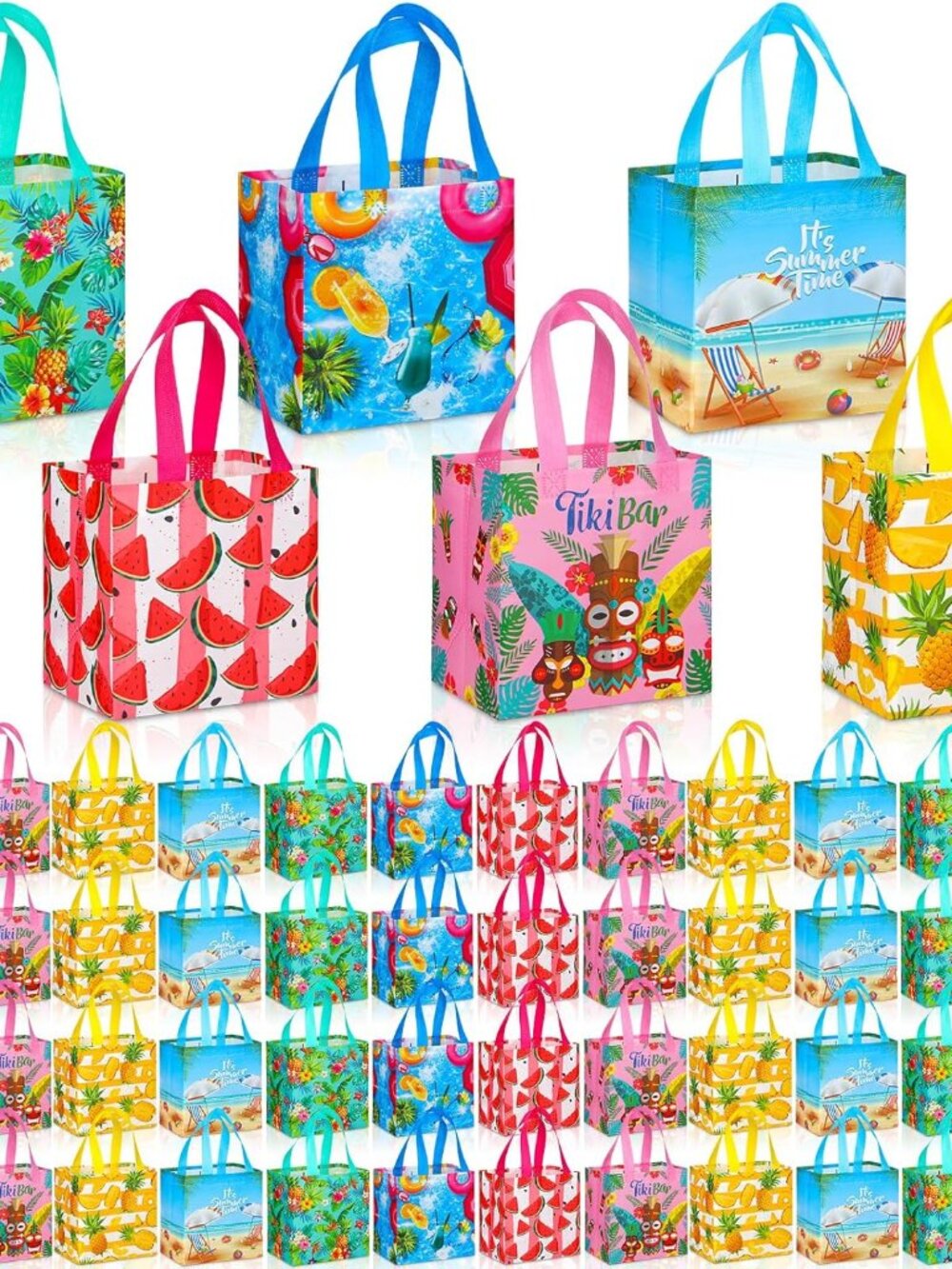 Chapou One Piece Random Design Tropical Beach Print Non-Woven Bags with Handle